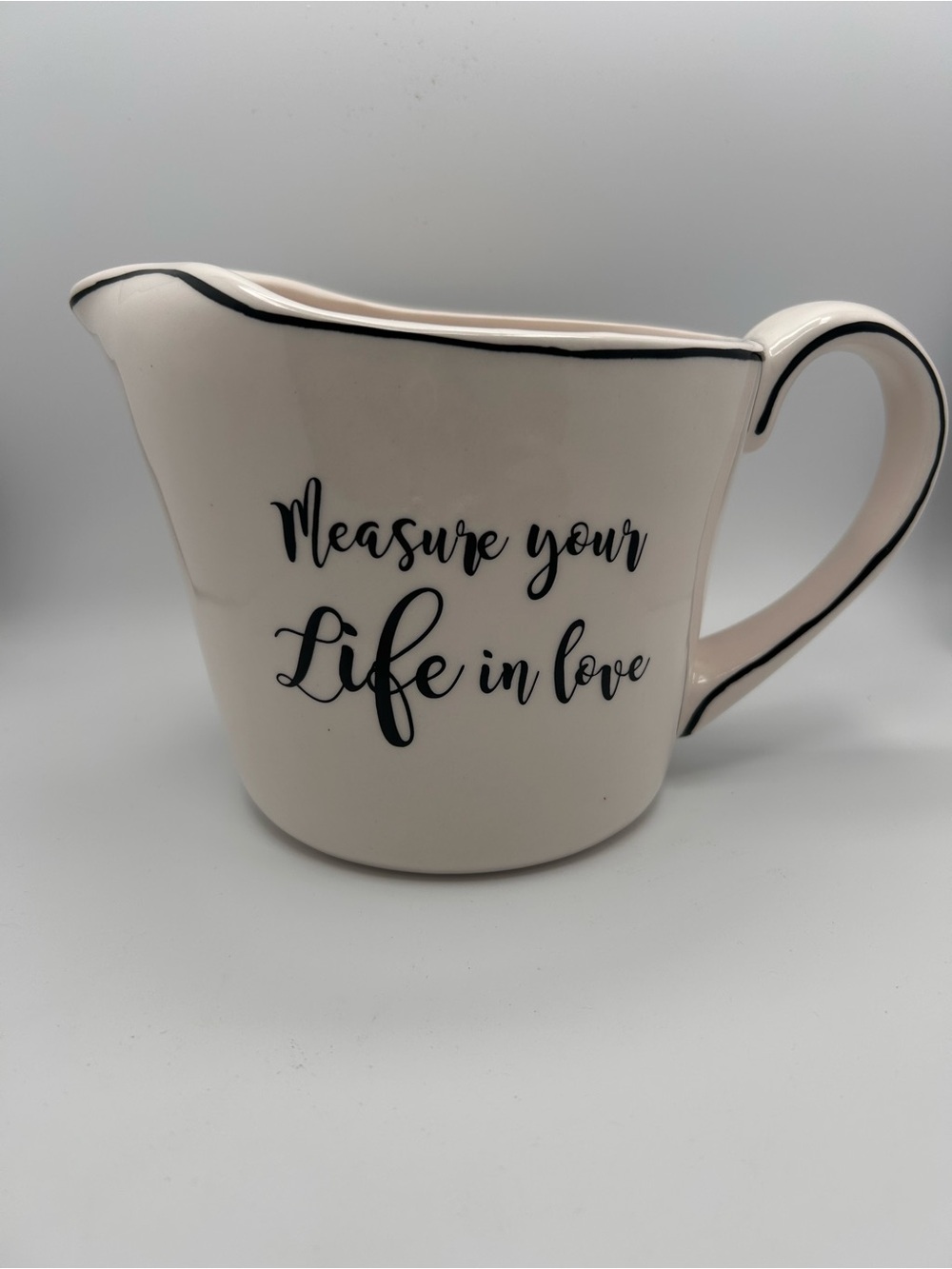 Old Time Pottery "Measure Your Life In Love" Measuring Pitcher | Cottagecore